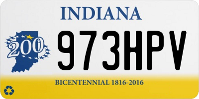 IN license plate 973HPV