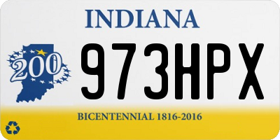 IN license plate 973HPX