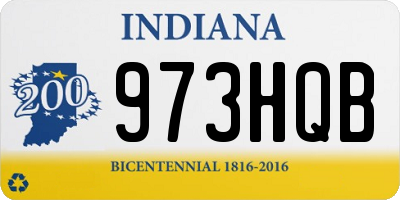 IN license plate 973HQB