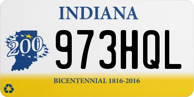IN license plate 973HQL