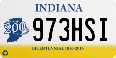IN license plate 973HSI