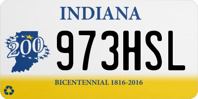IN license plate 973HSL