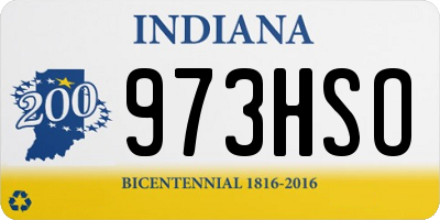 IN license plate 973HSO