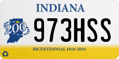 IN license plate 973HSS