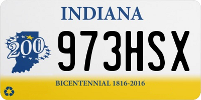 IN license plate 973HSX