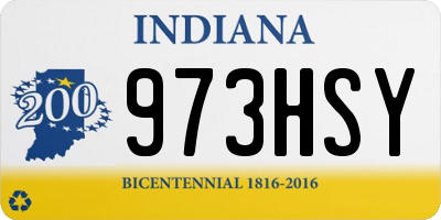 IN license plate 973HSY