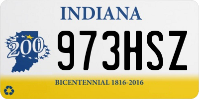 IN license plate 973HSZ