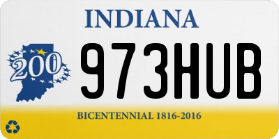 IN license plate 973HUB
