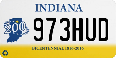 IN license plate 973HUD