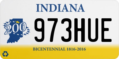 IN license plate 973HUE