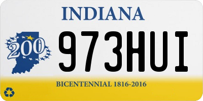 IN license plate 973HUI
