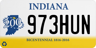 IN license plate 973HUN