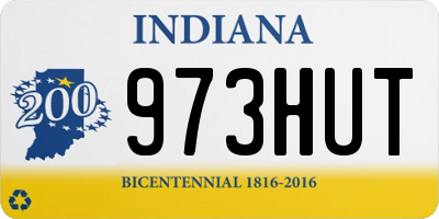 IN license plate 973HUT