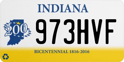 IN license plate 973HVF