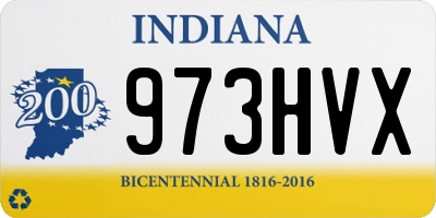 IN license plate 973HVX