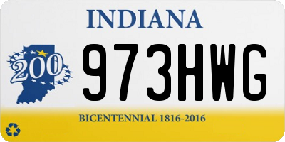 IN license plate 973HWG