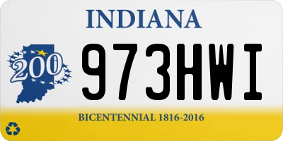 IN license plate 973HWI
