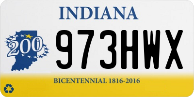 IN license plate 973HWX