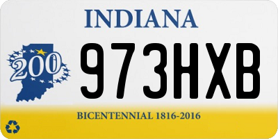 IN license plate 973HXB