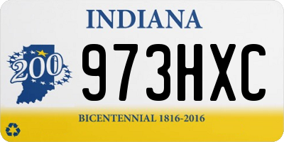 IN license plate 973HXC
