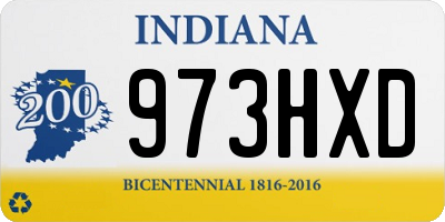IN license plate 973HXD