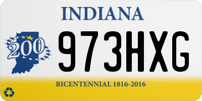 IN license plate 973HXG