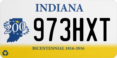 IN license plate 973HXT