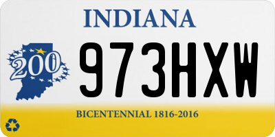 IN license plate 973HXW