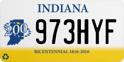 IN license plate 973HYF