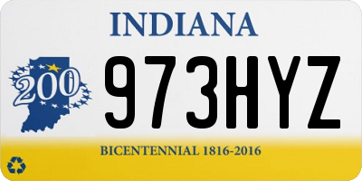 IN license plate 973HYZ
