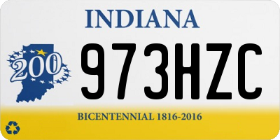 IN license plate 973HZC