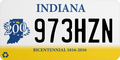 IN license plate 973HZN