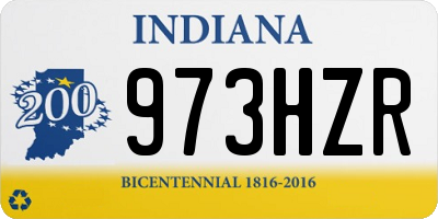 IN license plate 973HZR