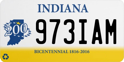 IN license plate 973IAM