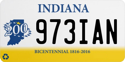 IN license plate 973IAN