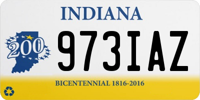 IN license plate 973IAZ
