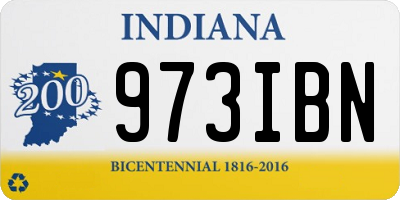 IN license plate 973IBN