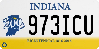 IN license plate 973ICU