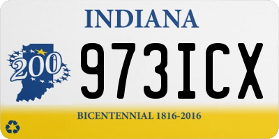 IN license plate 973ICX