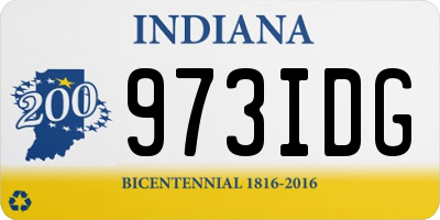 IN license plate 973IDG