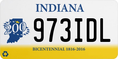 IN license plate 973IDL
