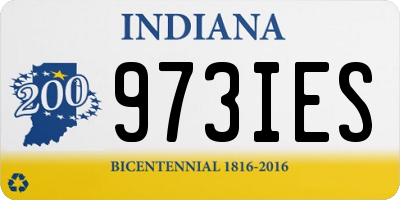 IN license plate 973IES