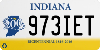 IN license plate 973IET