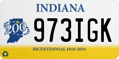 IN license plate 973IGK