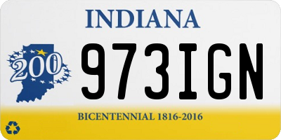 IN license plate 973IGN