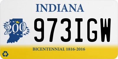 IN license plate 973IGW