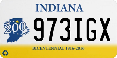 IN license plate 973IGX