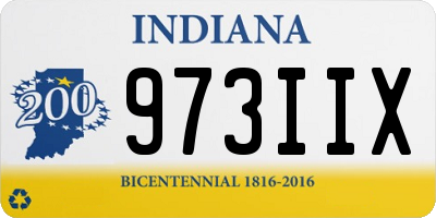 IN license plate 973IIX