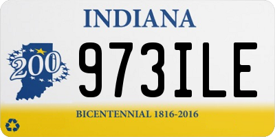 IN license plate 973ILE