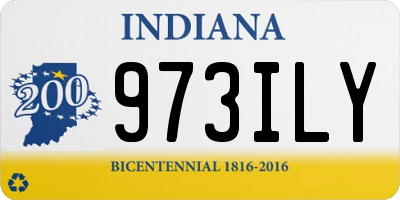 IN license plate 973ILY